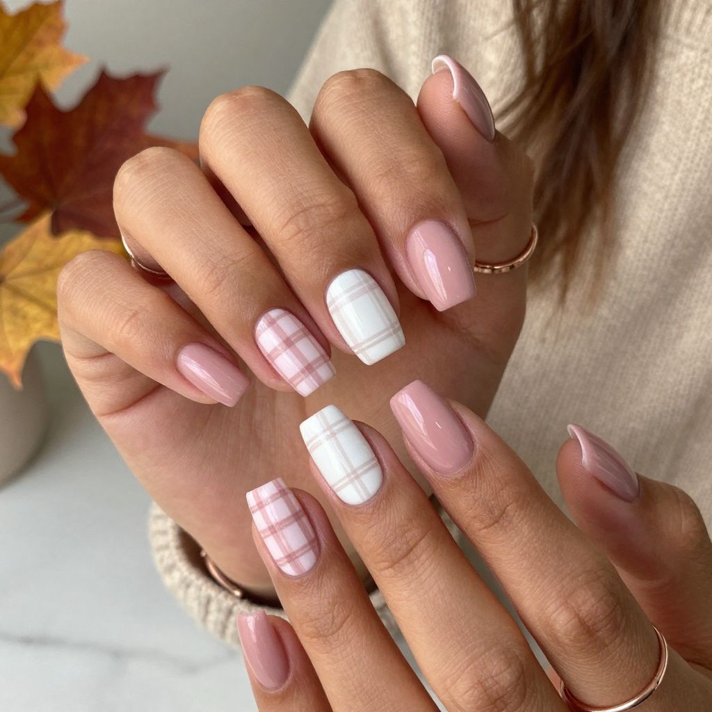 Soft Pink Plaid Play