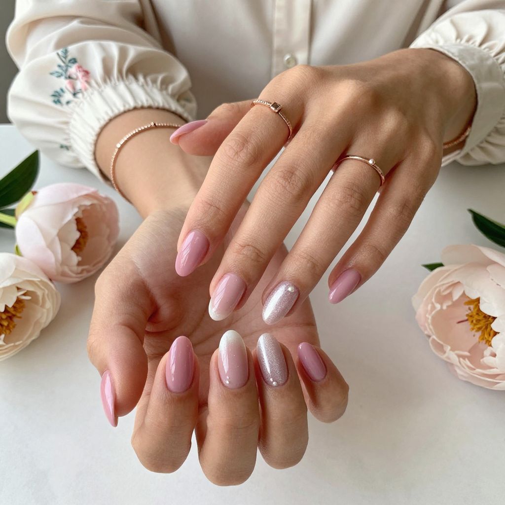 Dusty Pink with Pearlescent Accent