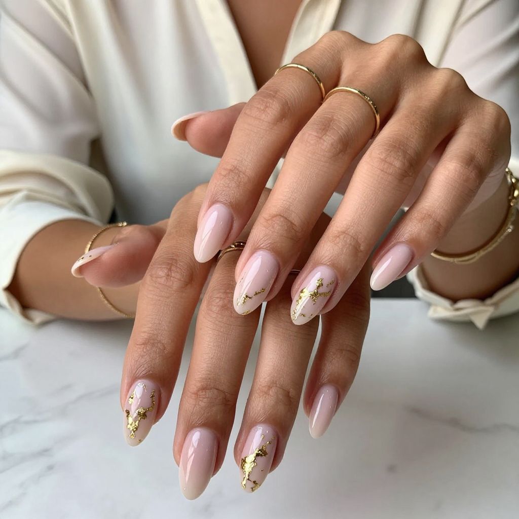 Milky Pink with Gold Foil