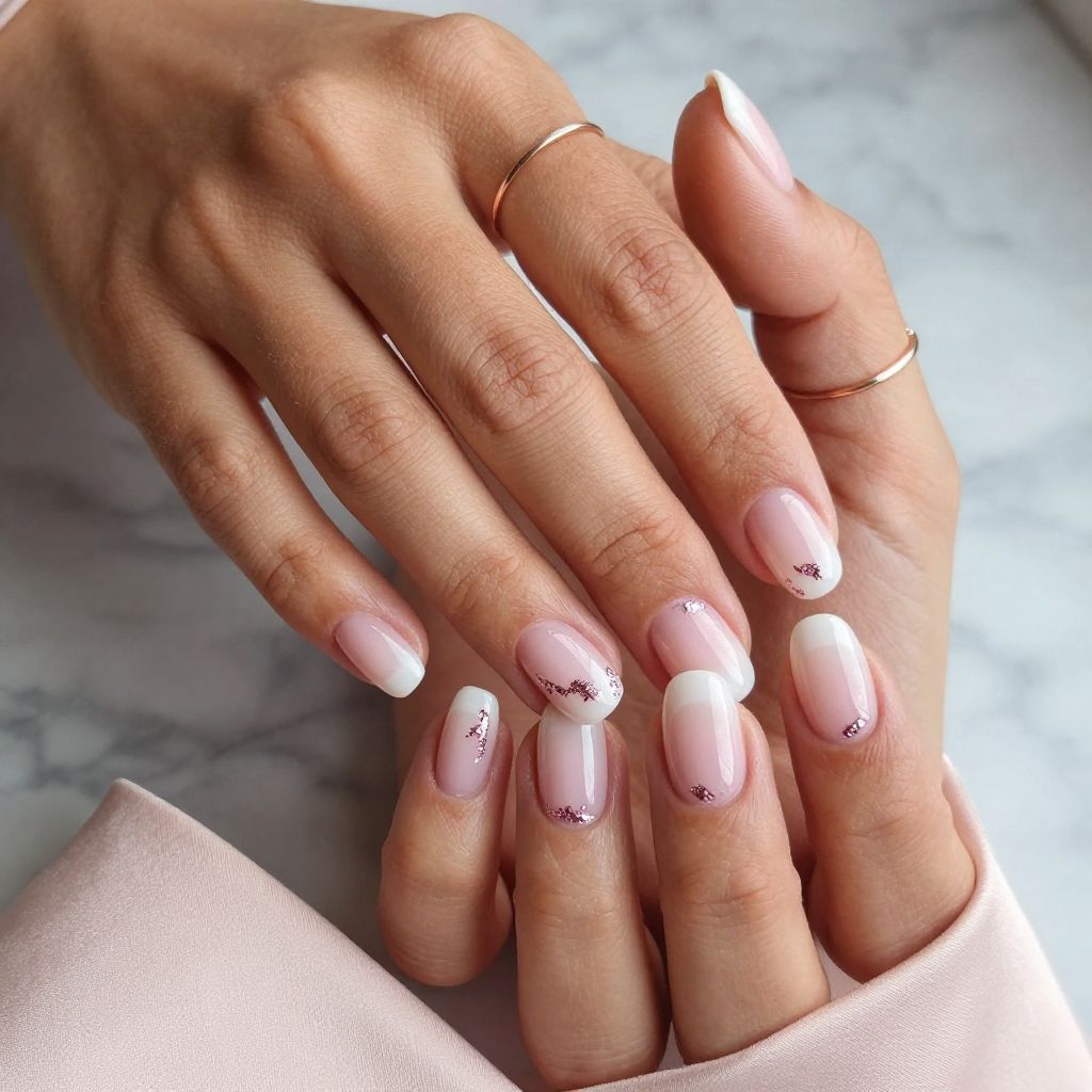 Sheer Ombre with Pink Foil Highlights