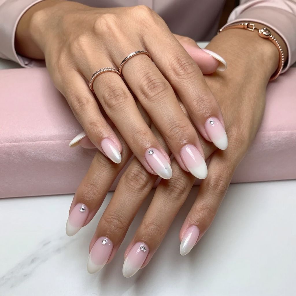 Blush Pearl Ombre with Crystal Accents
