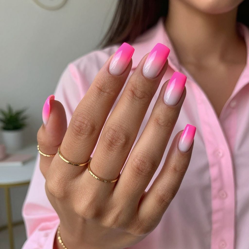 Reverse Ombre Pink and White