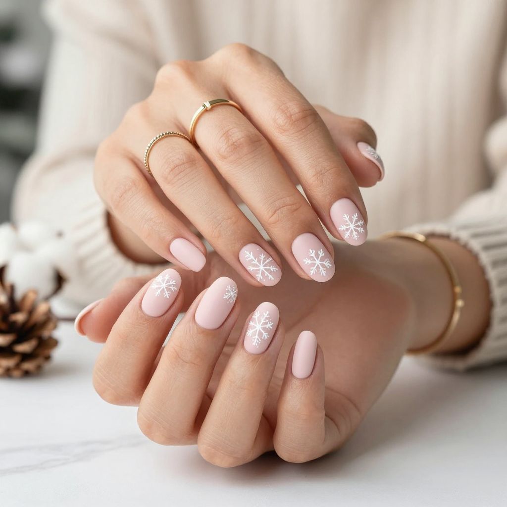 Blush Pink with Snowflake Accents