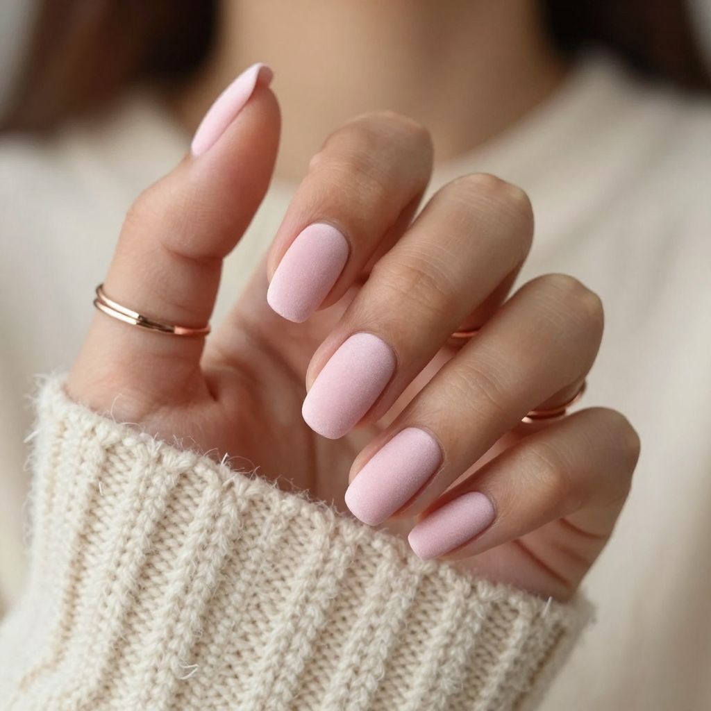 Baby Pink Matte Velvet Effect