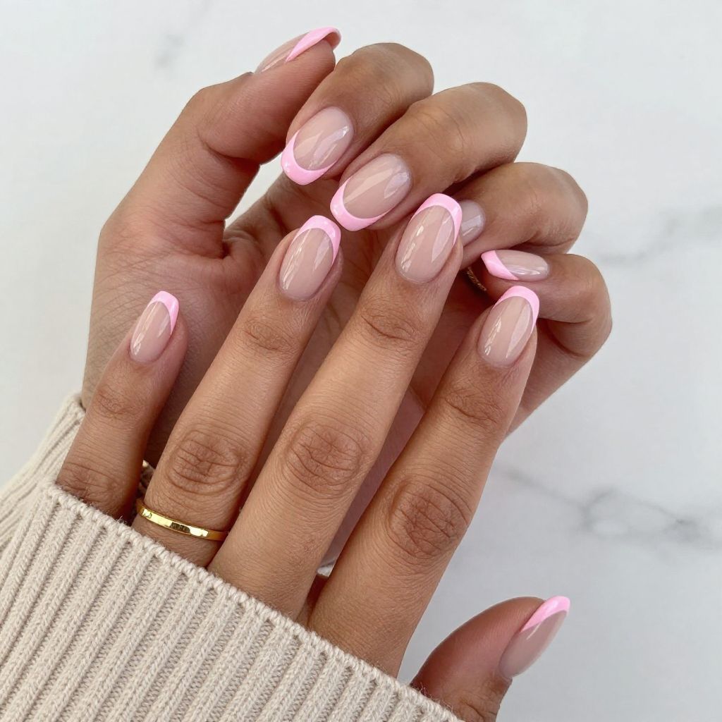 Baby Pink Dual French Tips