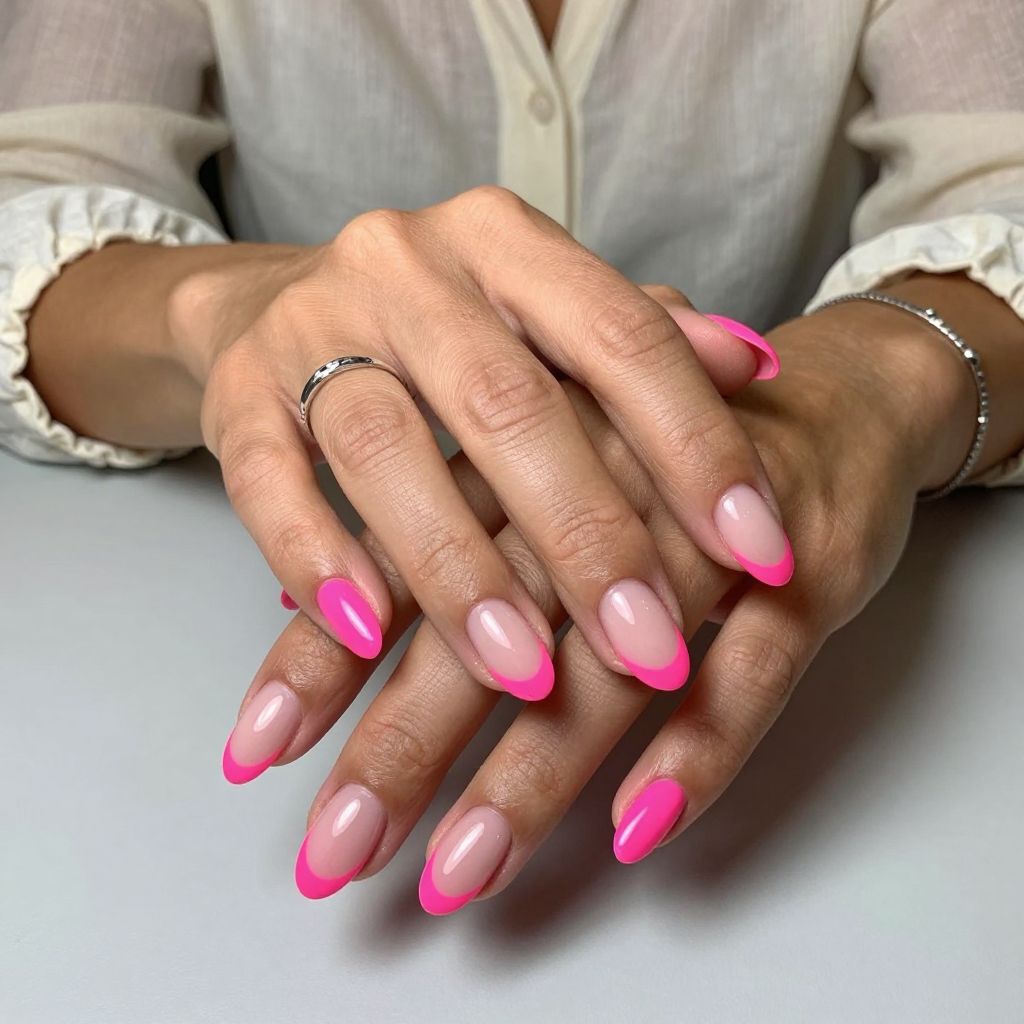 Neon Pink Minimalist Tips