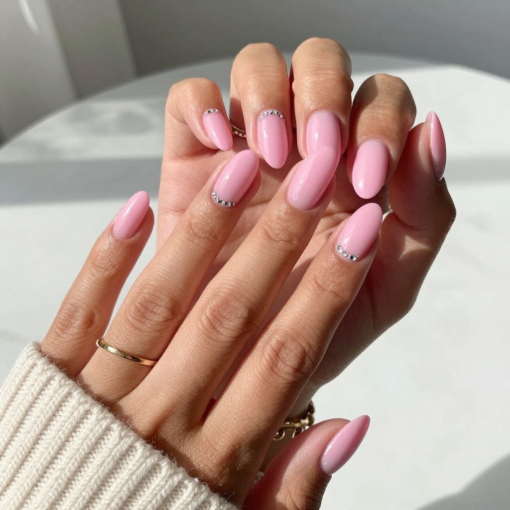 Bubblegum Pink with Rhinestone Sparkle