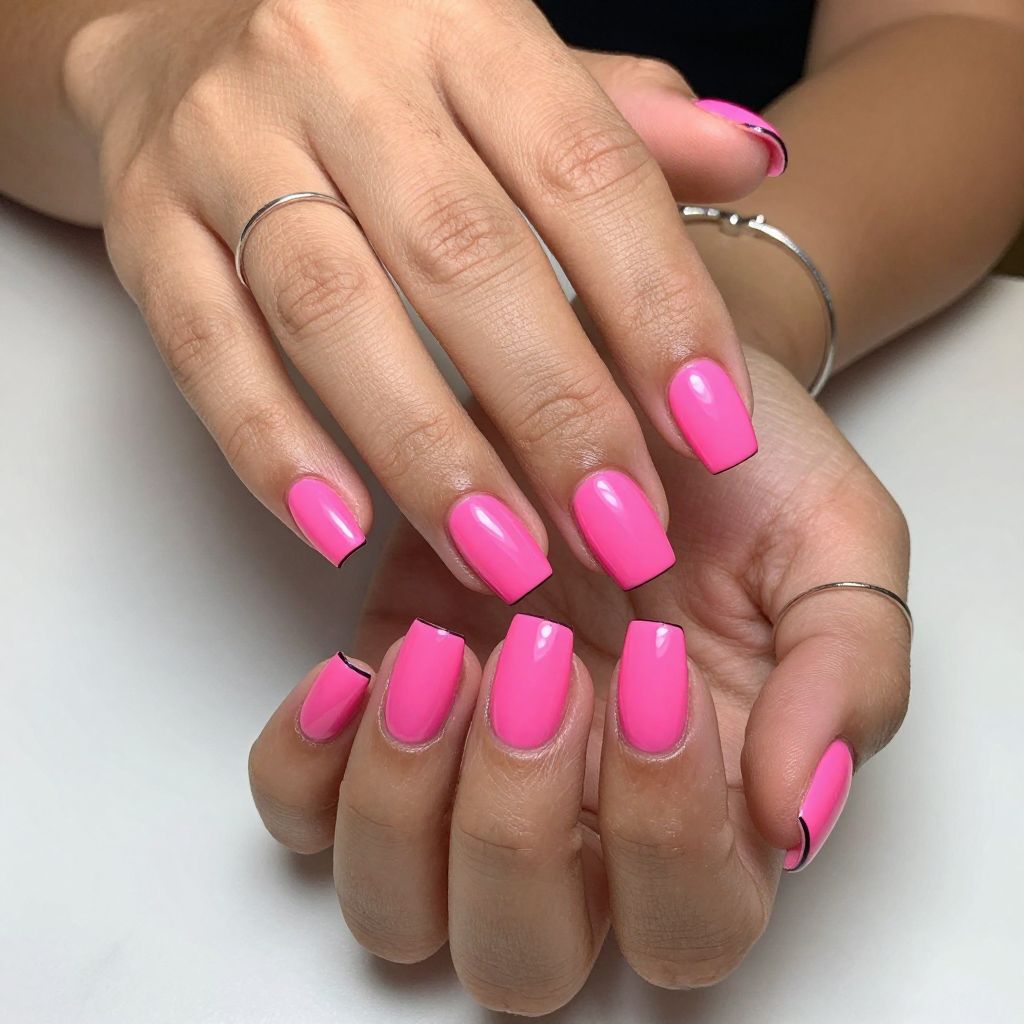 Neon Pink with Minimalist Black Tips