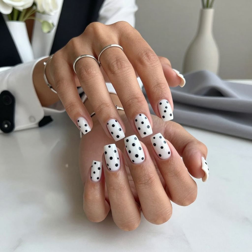 Classic Black and White Polka Dots