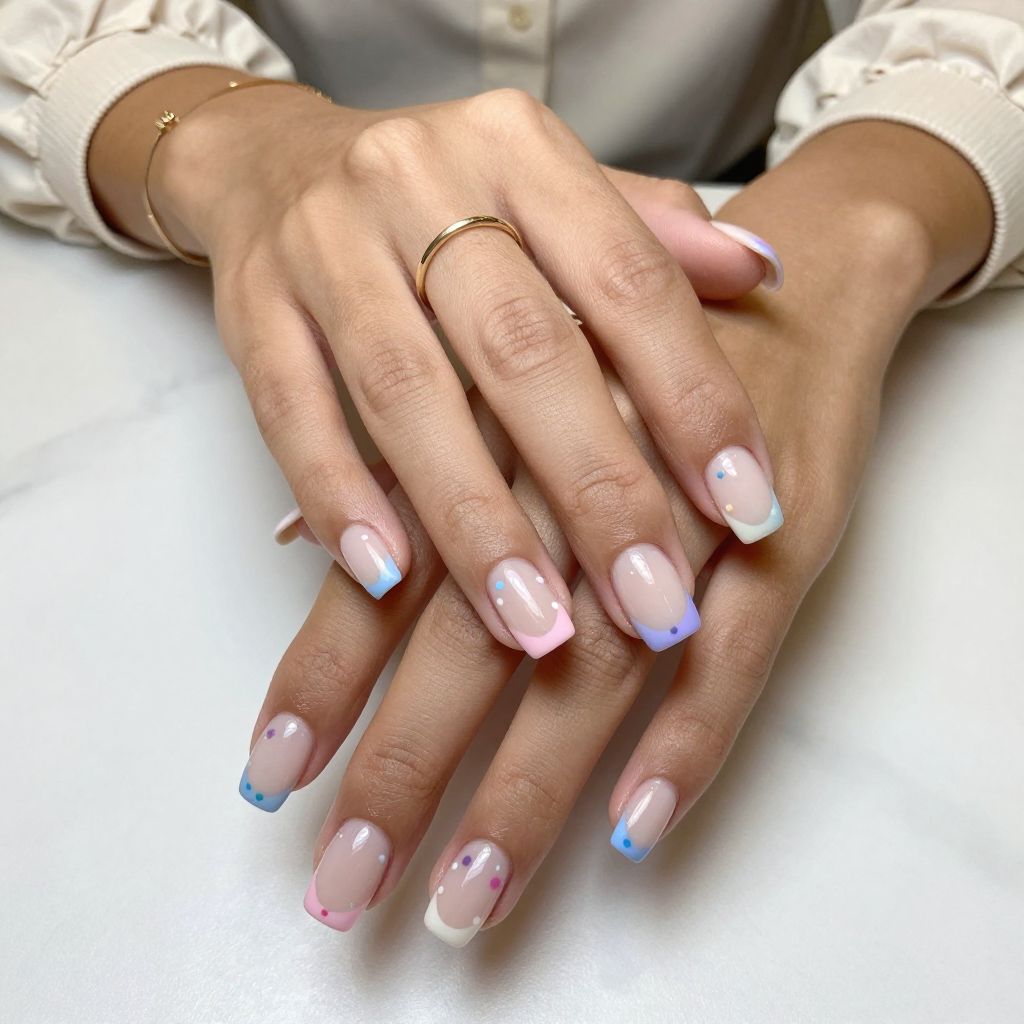 French Tip Polka Dots
