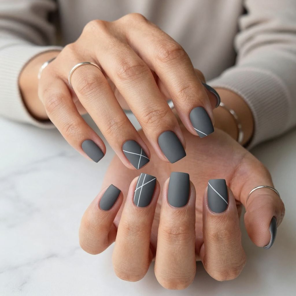 Charcoal Grey Minimalist Lines