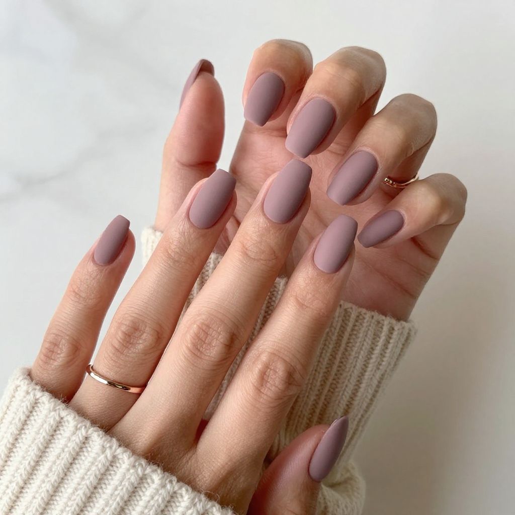 Matte Mauve Sculpted Elegance