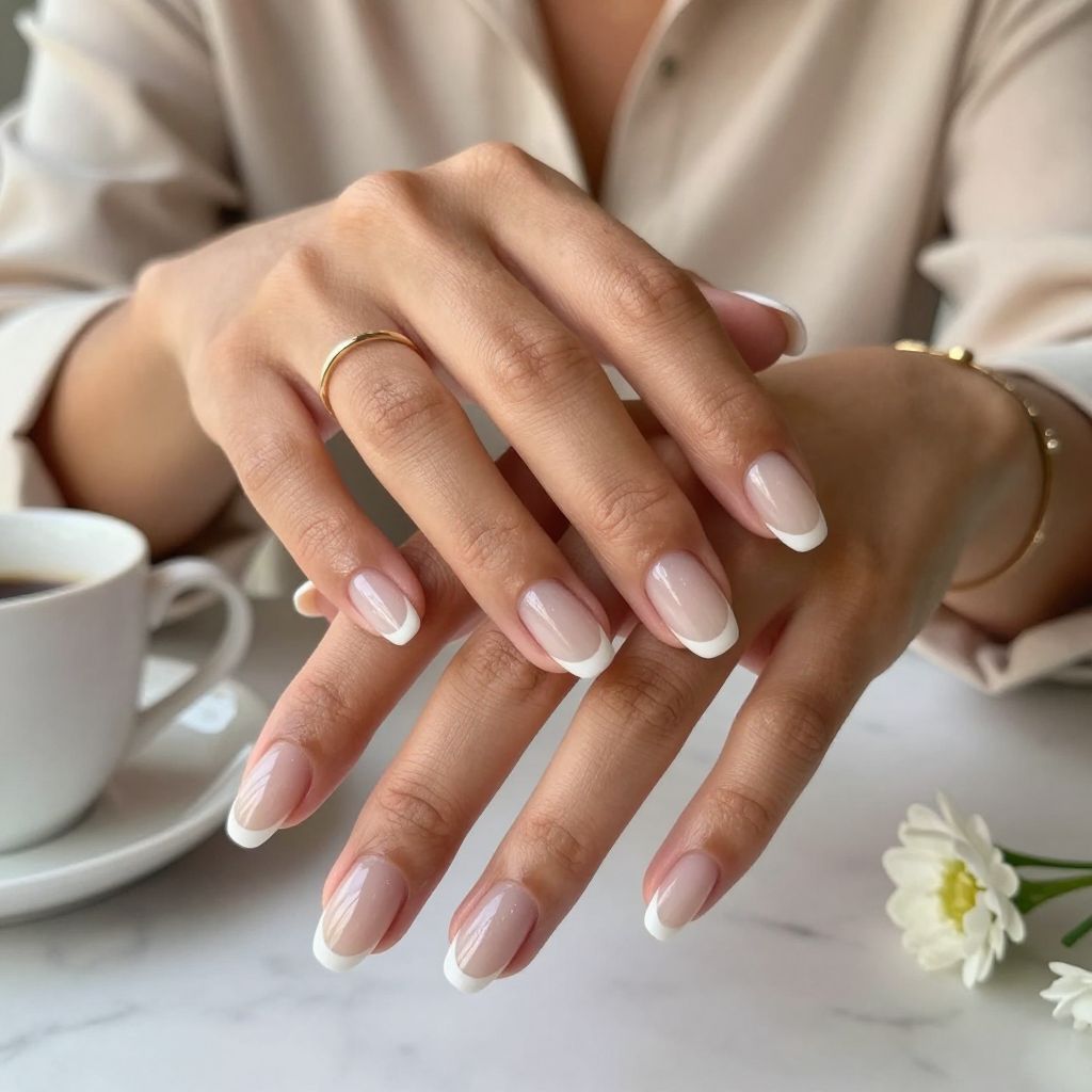 Clear Elegance with Subtle White Tips