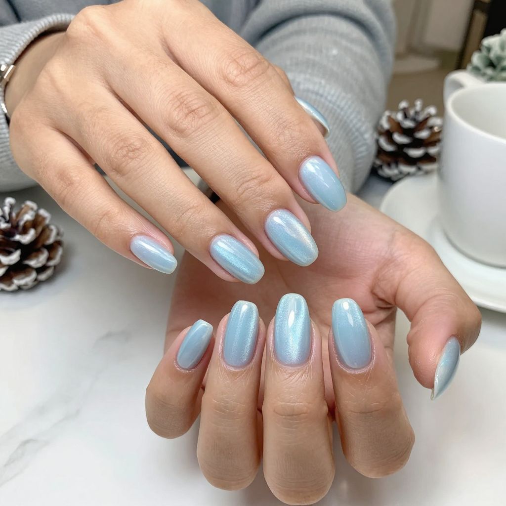 Icy Blue with Pearlescent Sheen