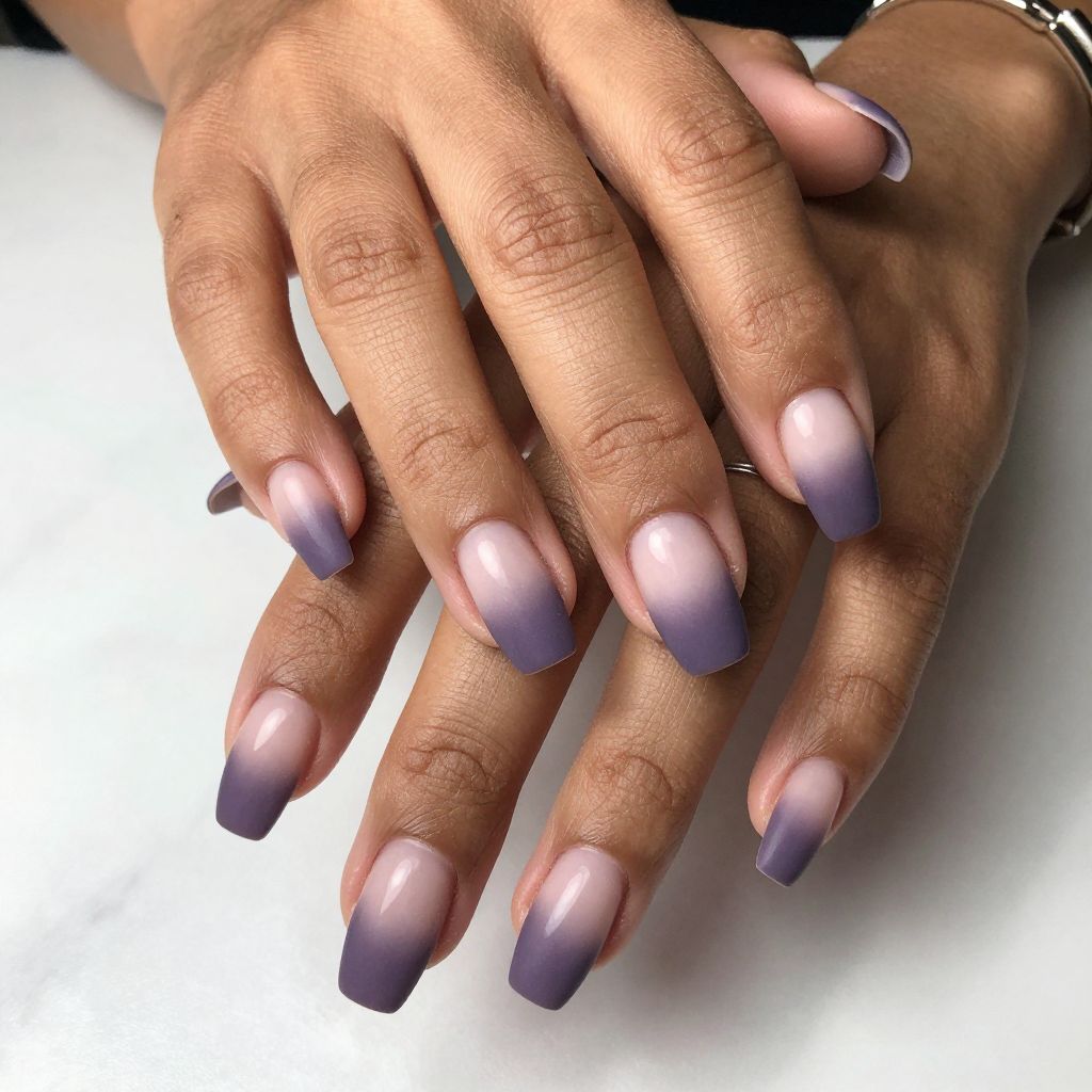 Smokey Violet French Tips