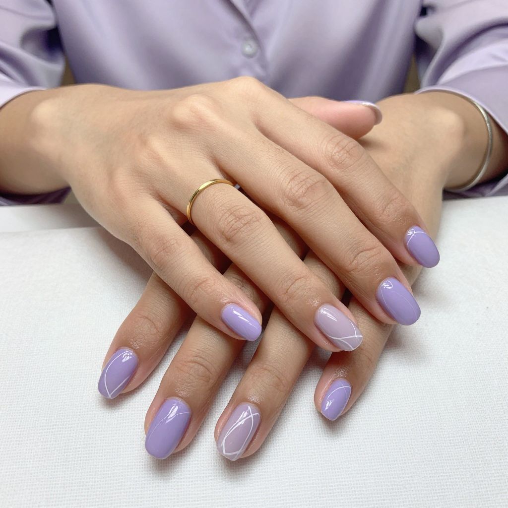 Soft Lilac with Delicate White Lines