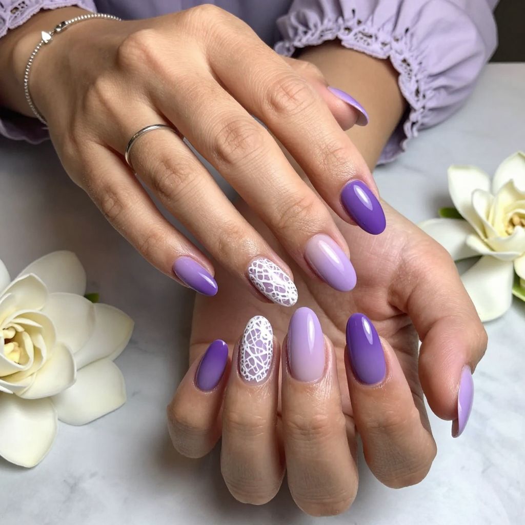Ombre with Lace Detail Accent