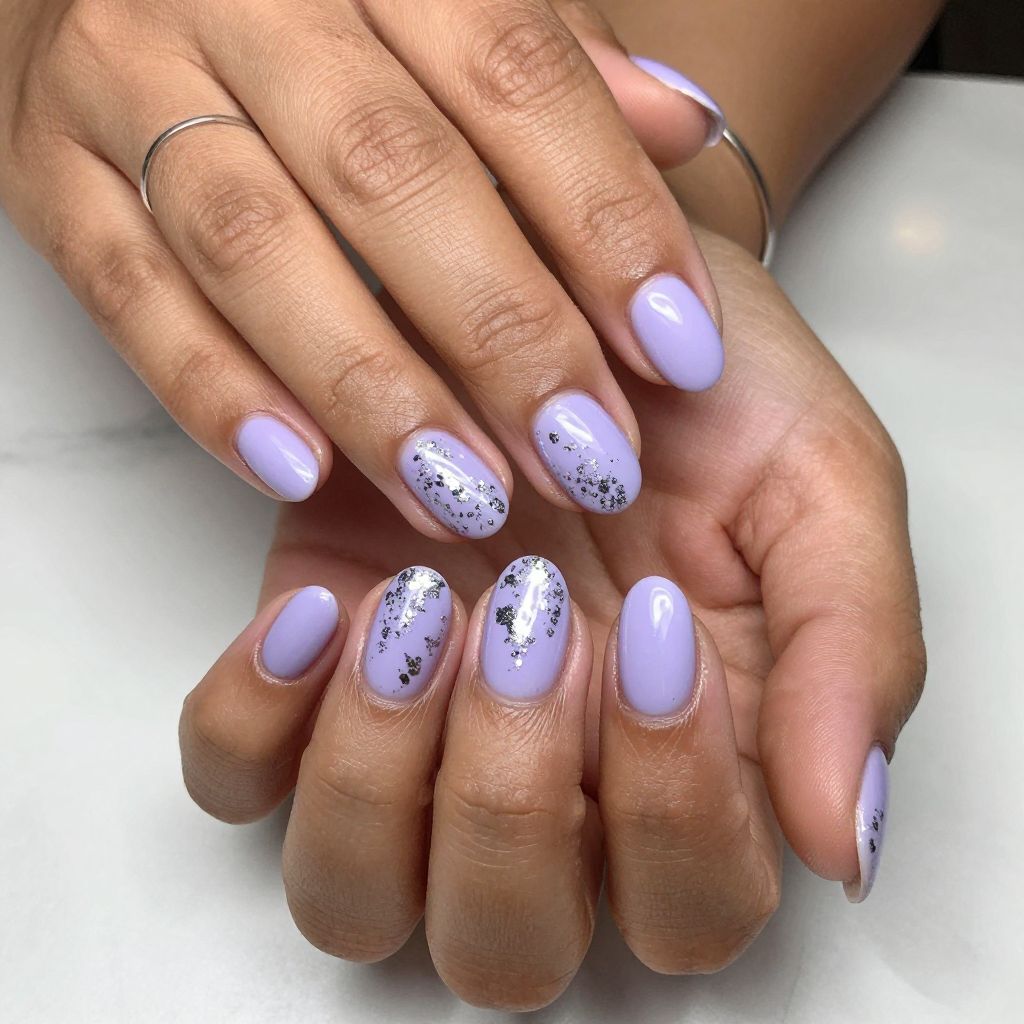 Lavender with Silver Foil Flecks