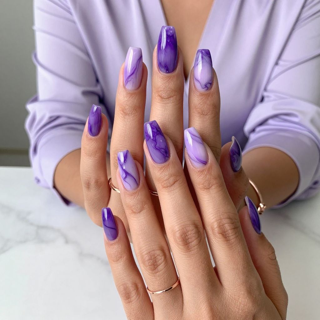 Deep Violet Marbled Ombre