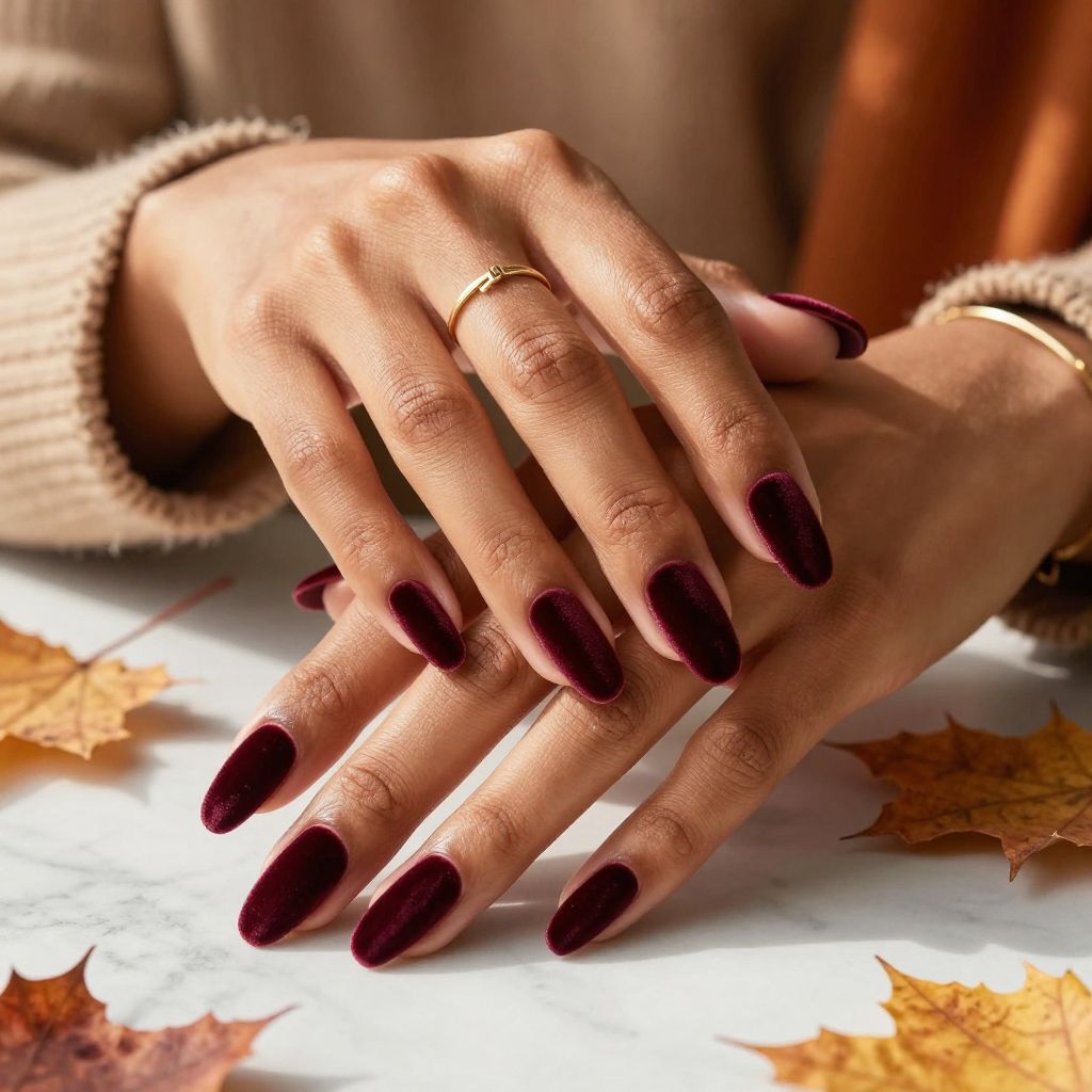 Burgundy Almonds with Velvet Texture