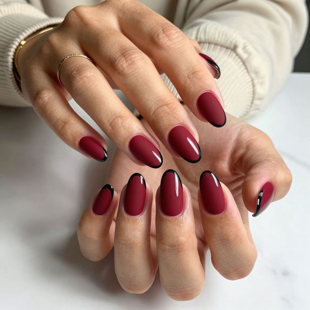 Classic Matte Red With Glossy Black Tips