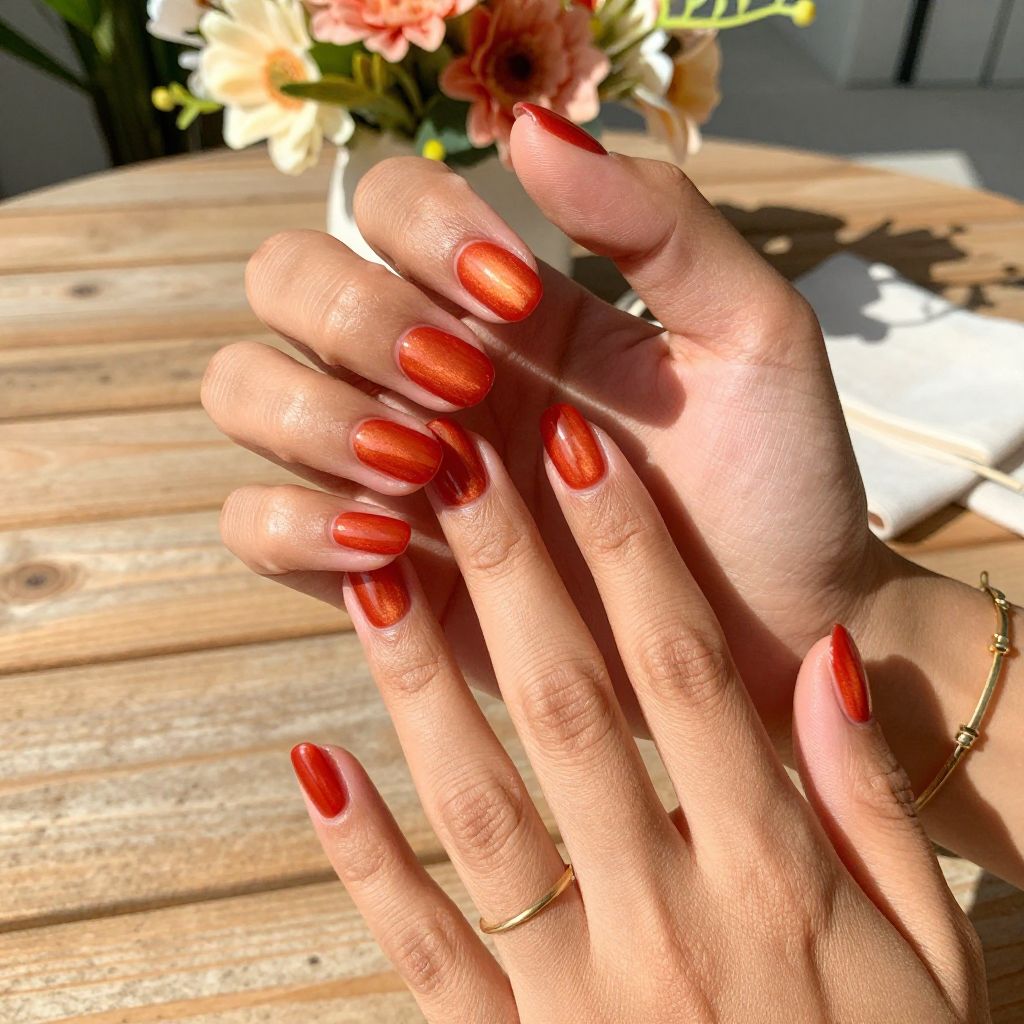 Warm Tangerine Red Cat Eye