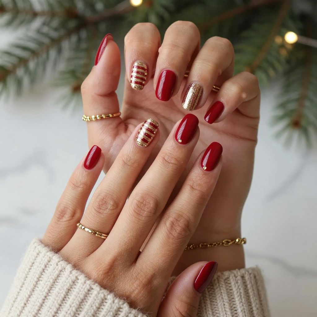 Classic Ruby Red with Gold Accents