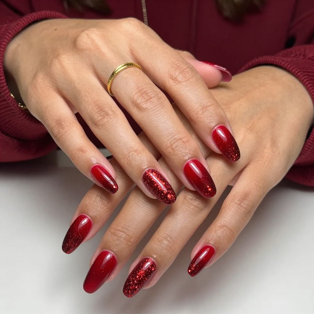 Glittering Crimson Ombré