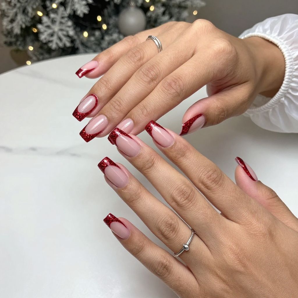 Glitter Red with Clear Negative Space