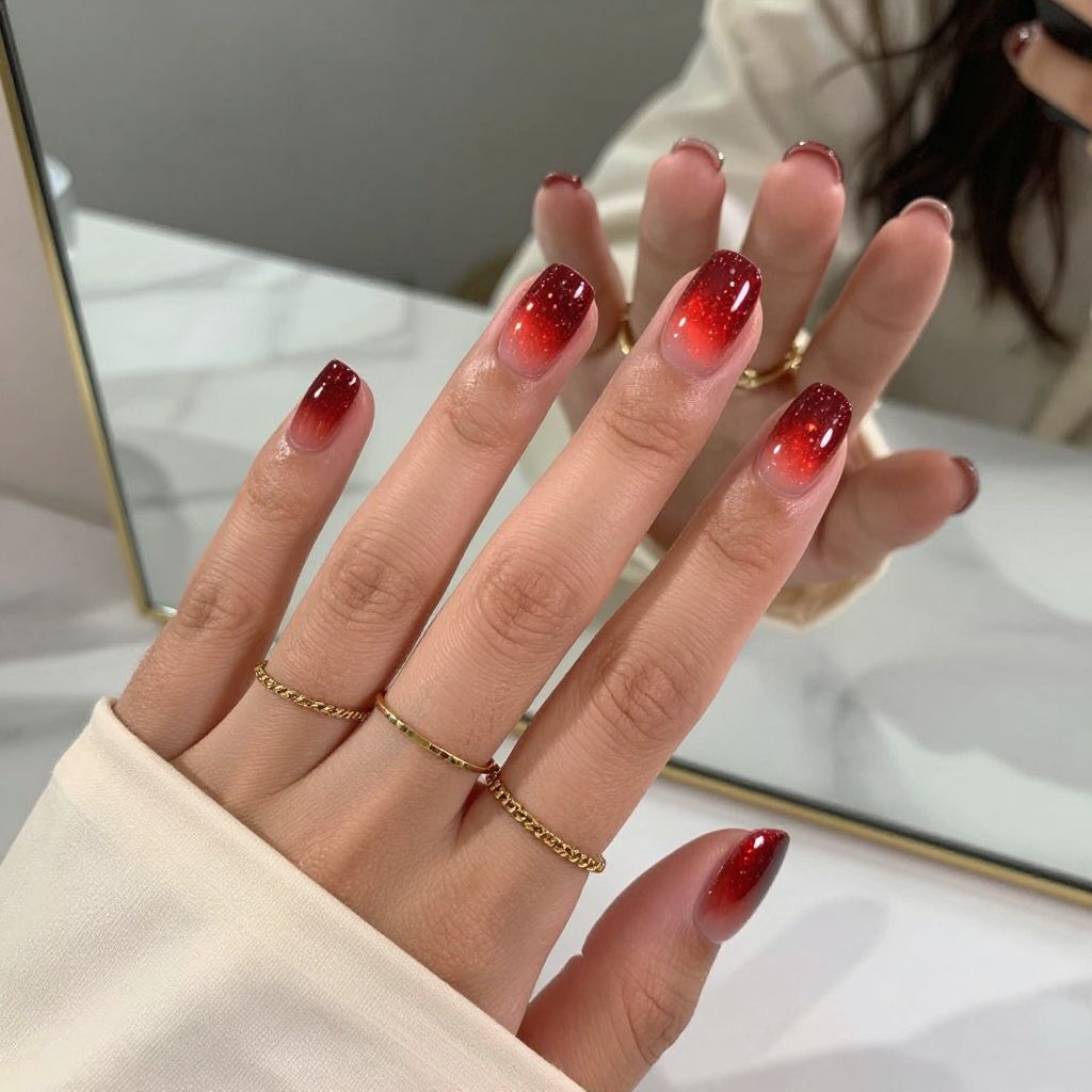 Red Opal Ombre Sparkle