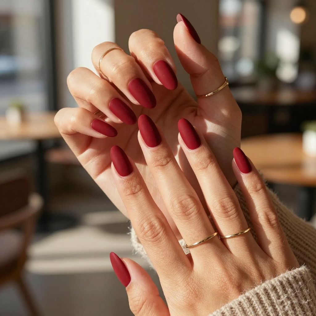 Matte Red Romance Nails