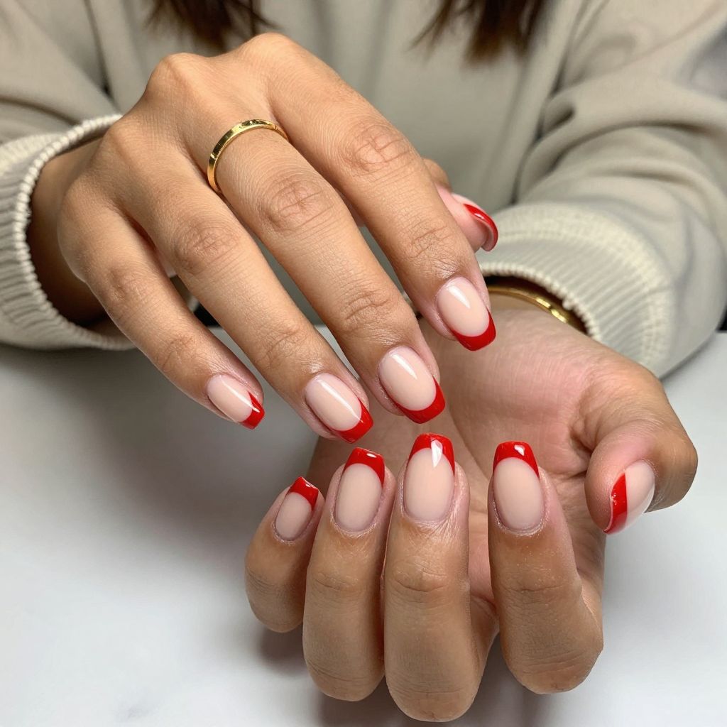 Red French Tip Revival Nails