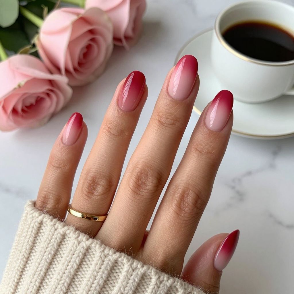 Ombre Rose Radiance Nails