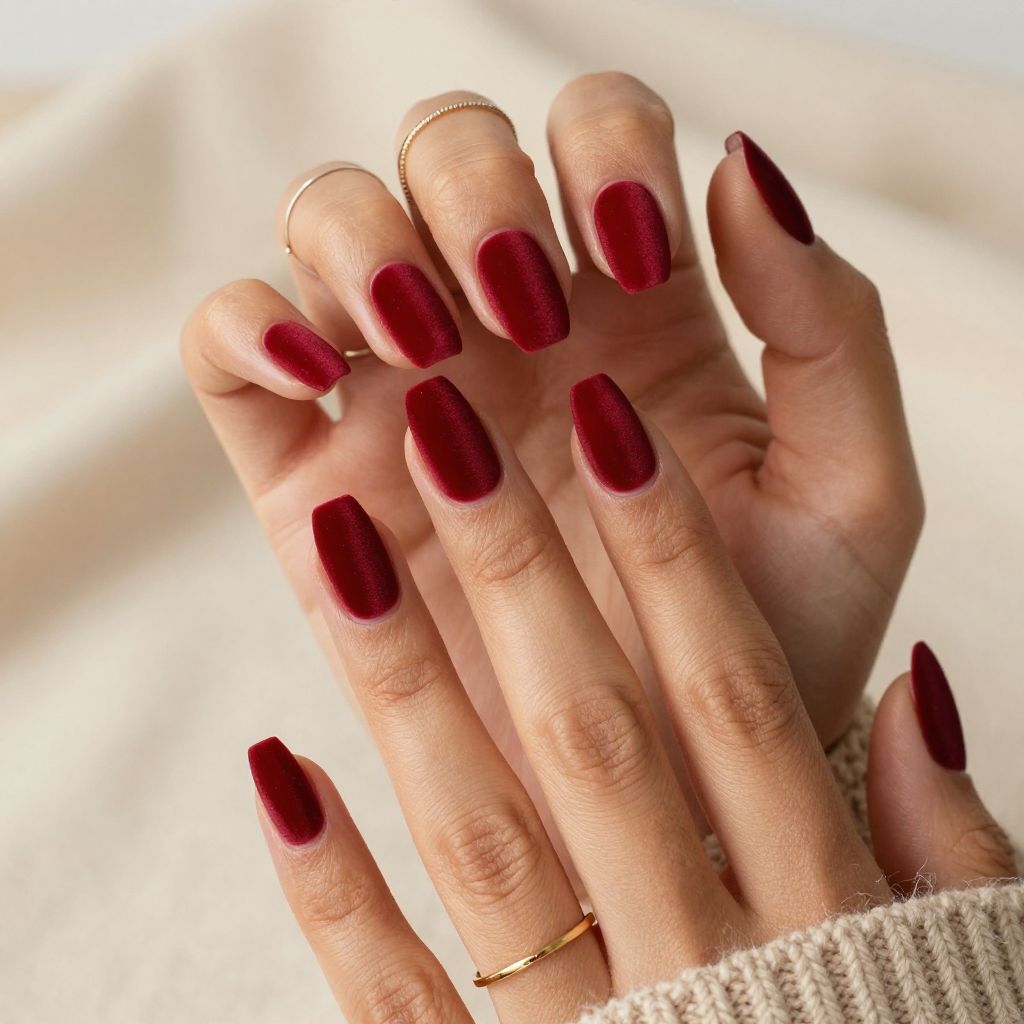 Red Velvet Texture Delight Nails