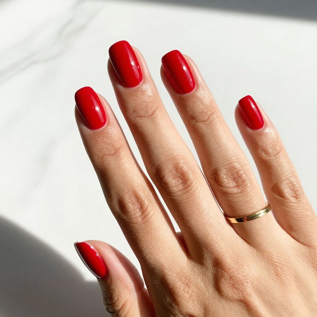 Glossy Cherry Bomb Nails