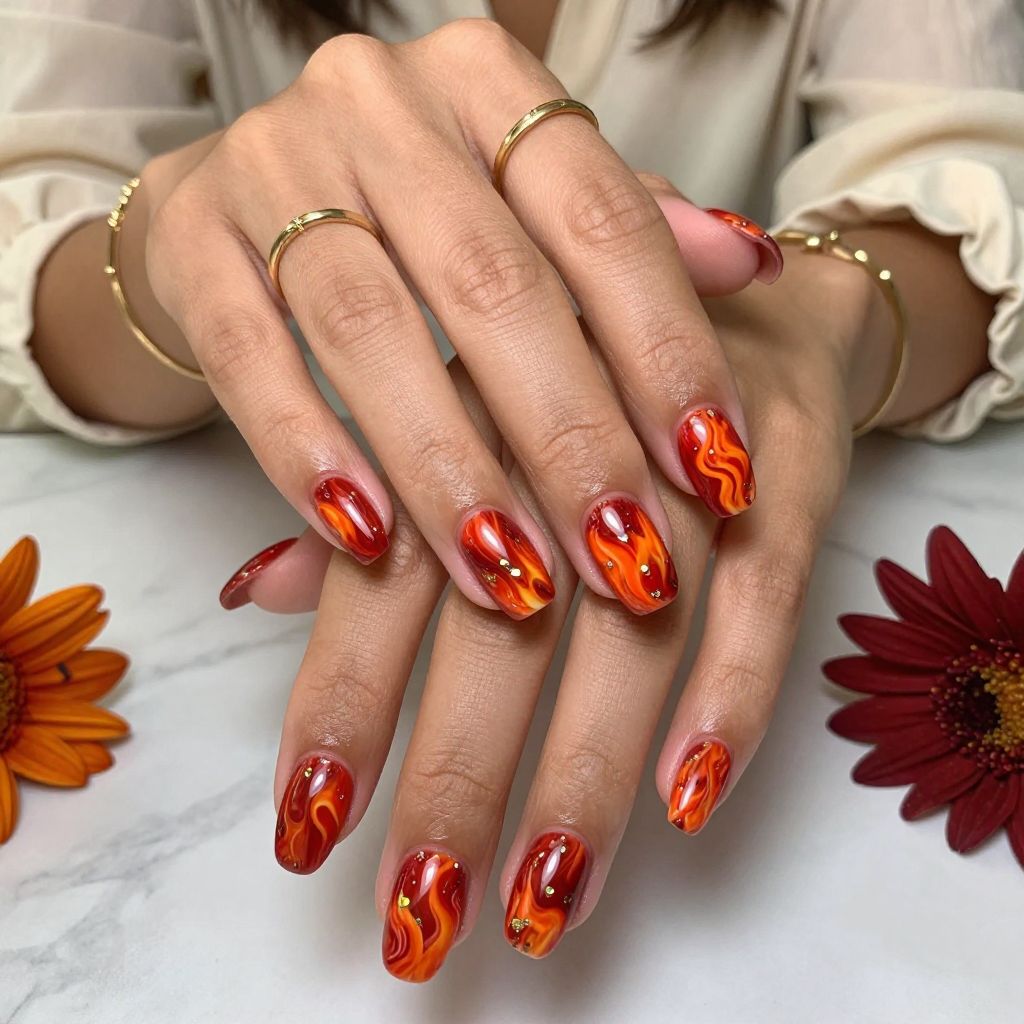 Red Marble Flames