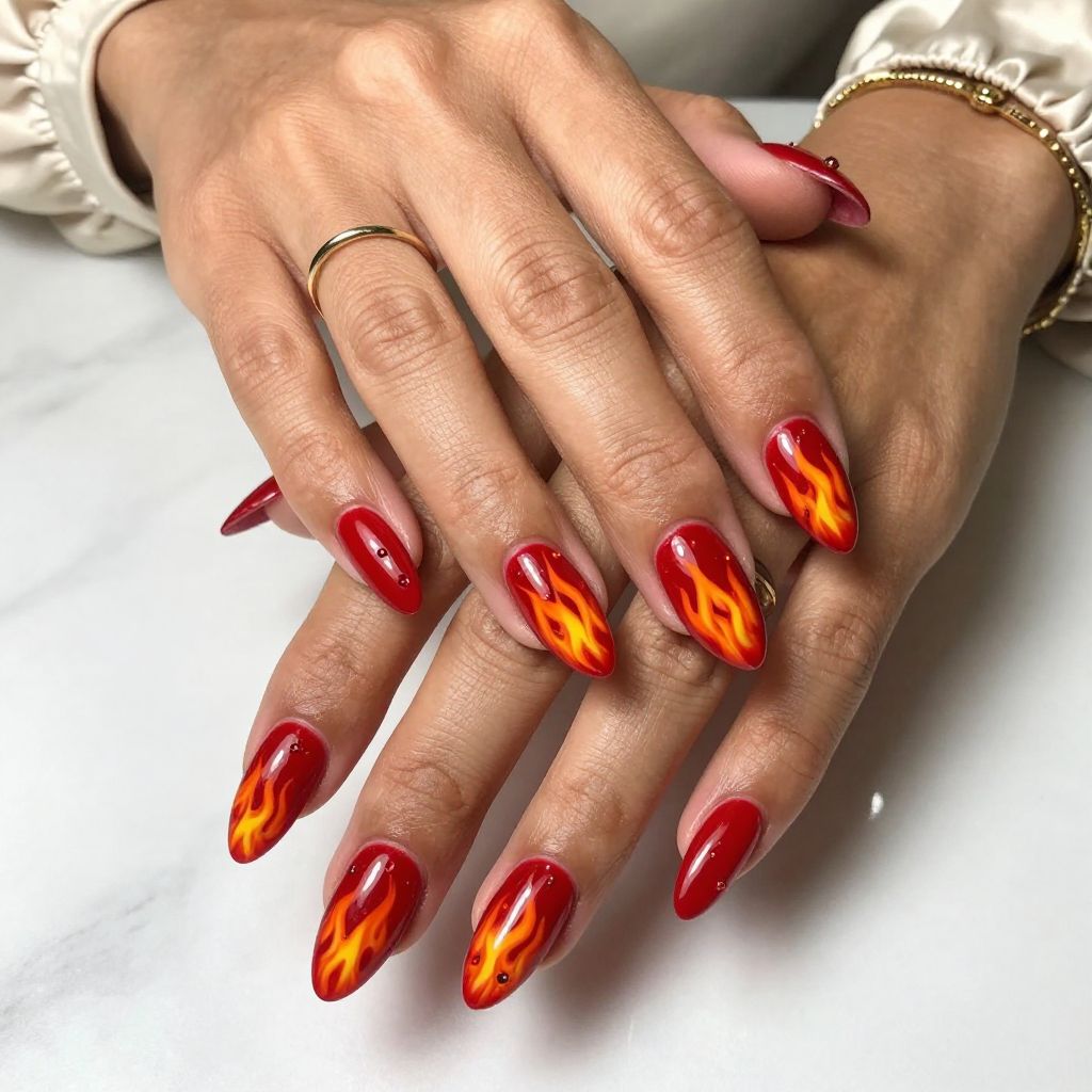 Crimson Flames with Gems