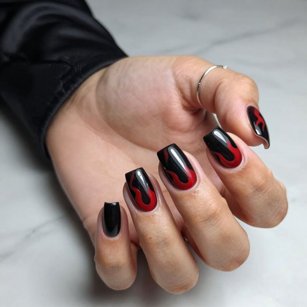 Black Flames with Red Glow