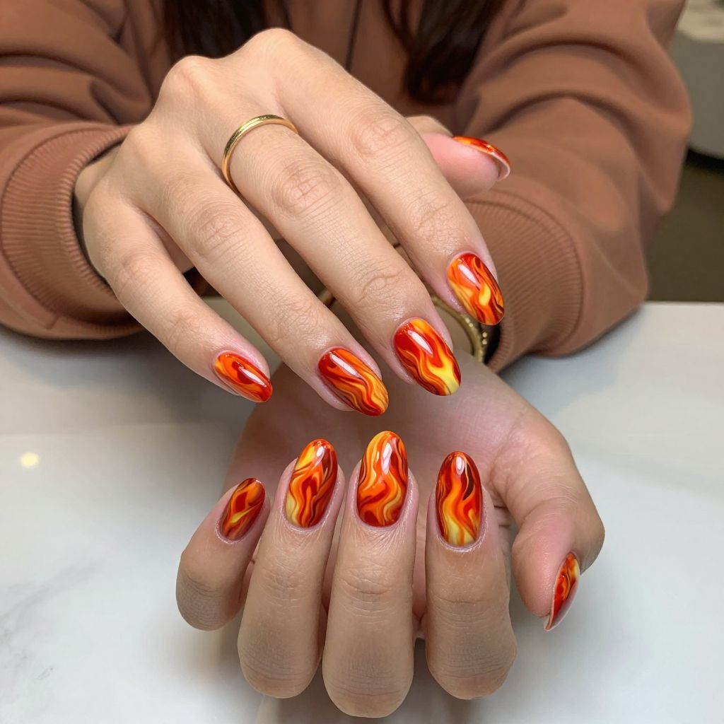 Warm Marbled Fire