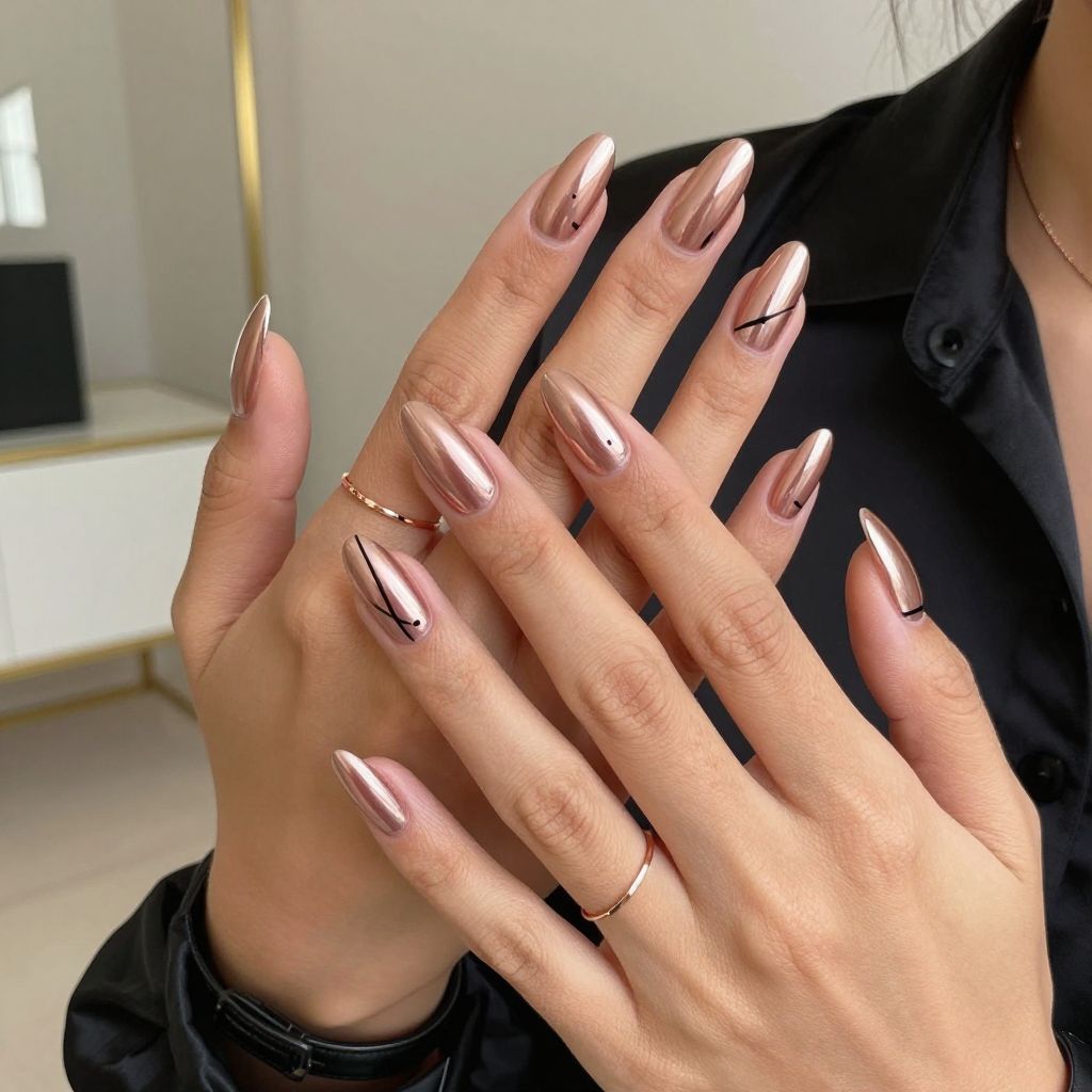 Rose Gold and Black Contrast