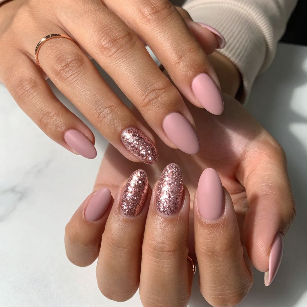 Chunky Rose Gold Glitter Accent