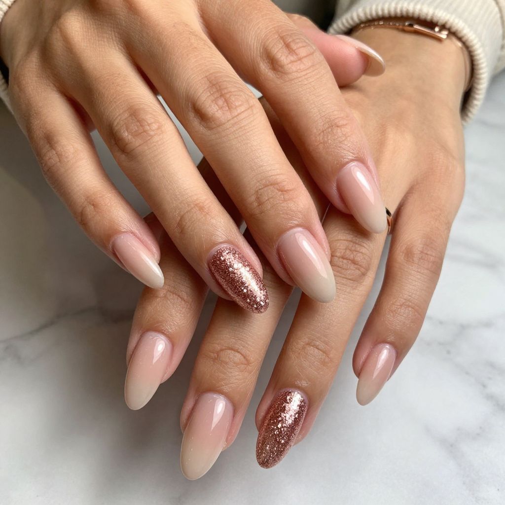 Rose Gold Glitter Fade