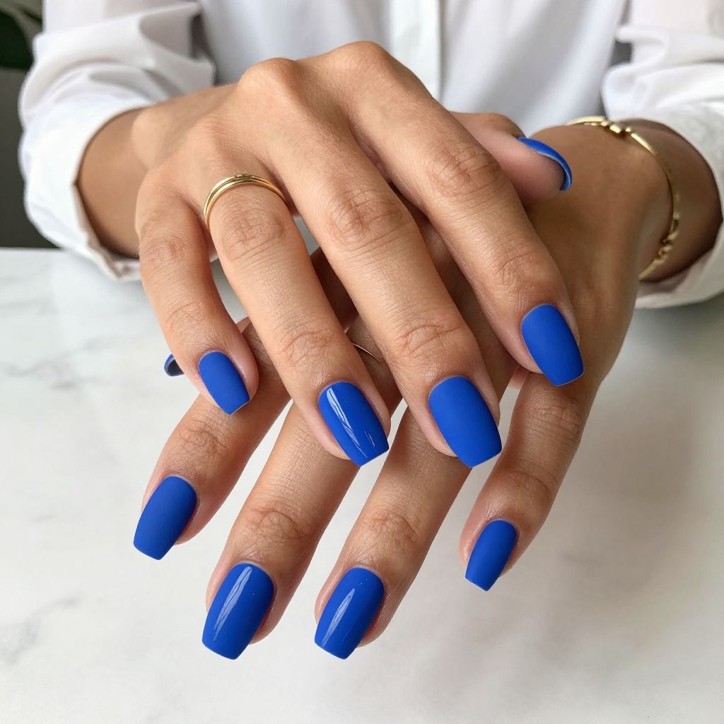 Royal Blue Matte with Glossy Stripes