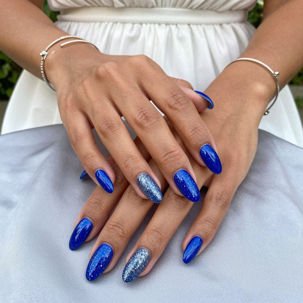 Royal Blue Glitter Fade