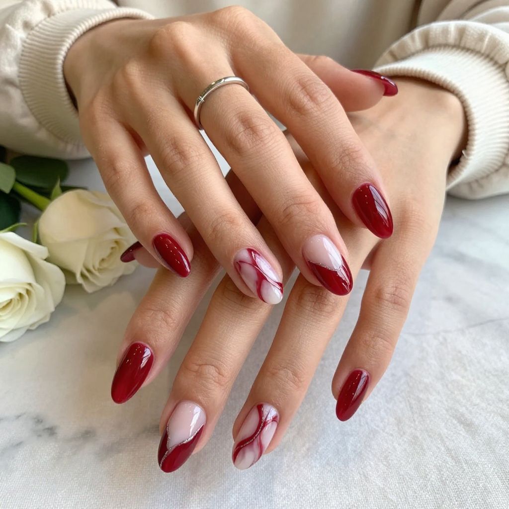 Ruby Marbled Elegance