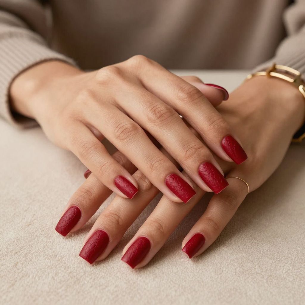 Ruby Textured Leather Look
