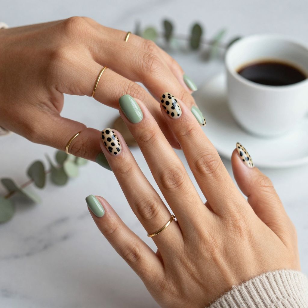 Sage Green with Matte Leopard Spots