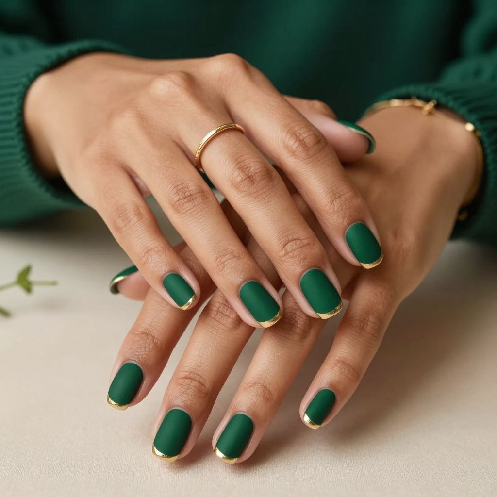 Velvet Green with Golden Tips