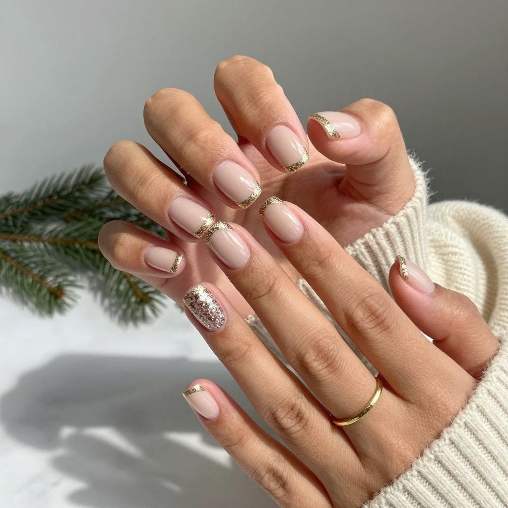 Festive French Manicure Twist