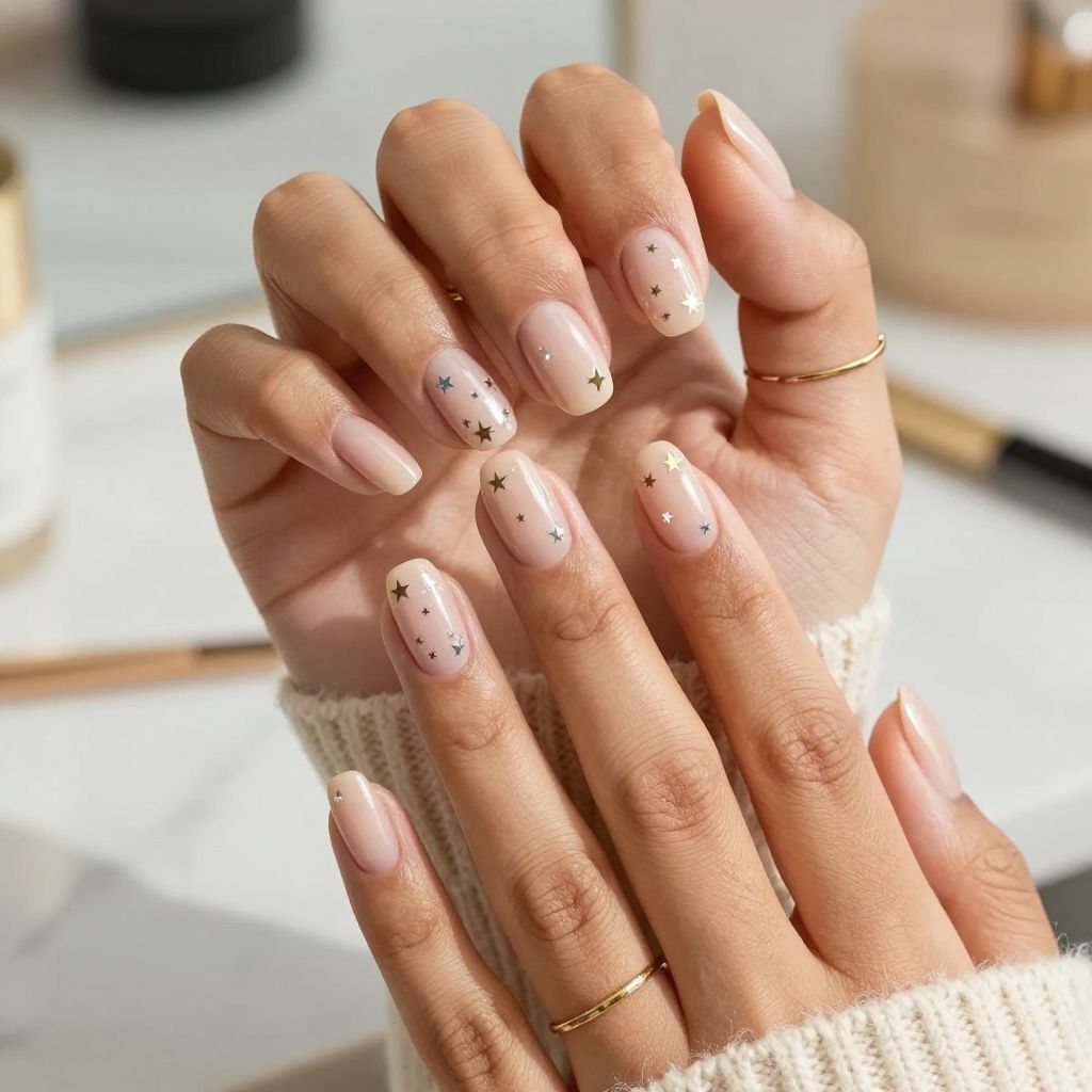 Tiny Star Accents Nail